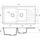 Мойка для кухни GRANFEST Practik 980KL 1.5 чаши+крыло 977х503 мм, песок