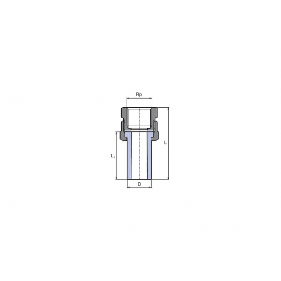 Муфта трубная разъемная PPR EKOPLASTIK 25х3/4" внутренняя резьба, серая