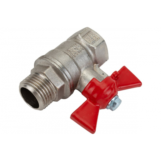 Кран шаровый вода VALFEX 218 1/2" г-ш бабочка, никель 11Б27фт1М