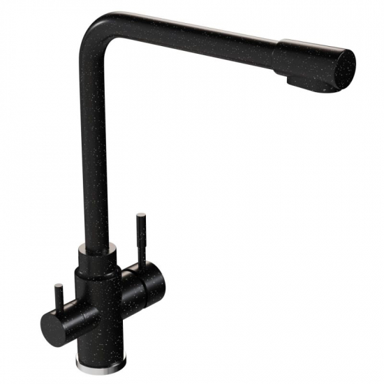 Смеситель для кухни MIXLINE ML-GS13 (308) с подключением к фильтру из нержавеющей стали, чёрный