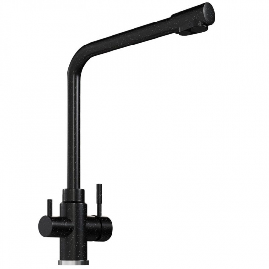 Смеситель для кухни MIXLINE ML-GS13 (308) с подключением к фильтру из нержавеющей стали, чёрный