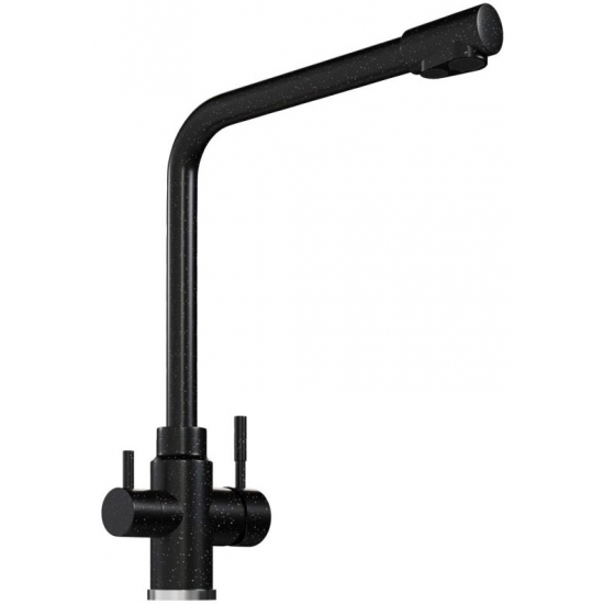 Смеситель для кухни MIXLINE ML-GS13 (308) с краном для питьевой воды, чёрный