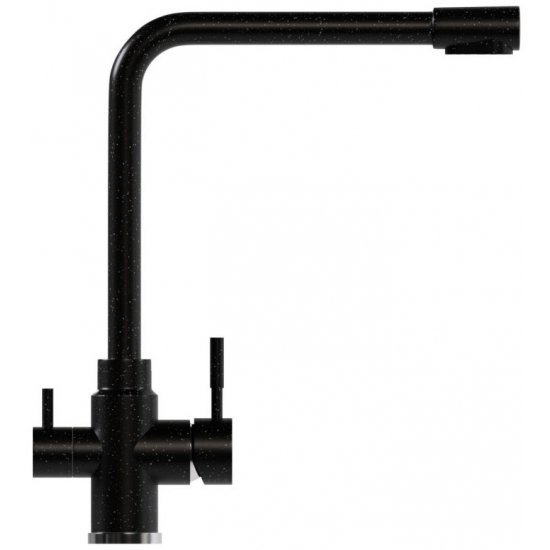Смеситель для кухни MIXLINE ML-GS13 (308) с краном для питьевой воды, чёрный
