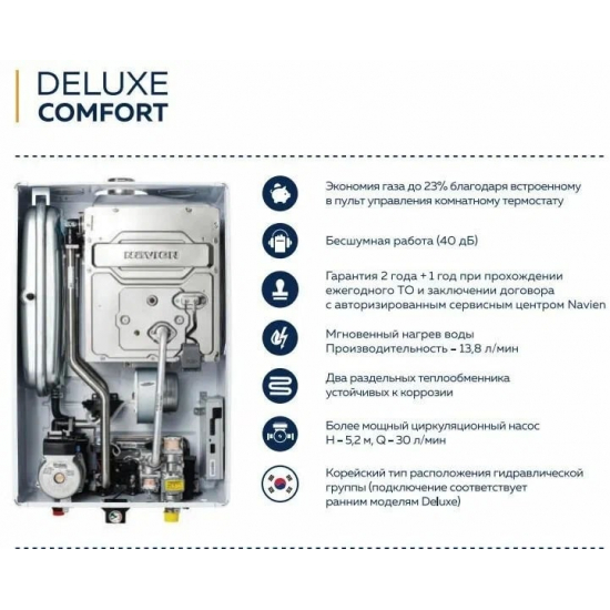 Газовый котел NAVIEN Deluxe Comfort Plus 35K (35кВт) двухконтурный
