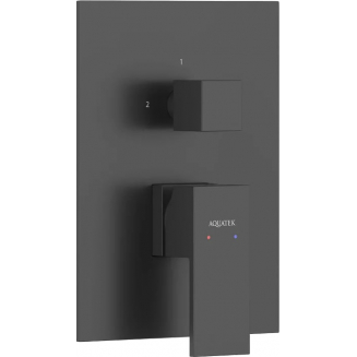 Встраиваемый смеситель для душа и ванны AQUATEK Либра AQ1646MB С ВНУТРЕННЕЙ ЧАСТЬЮ, матовый чёрный