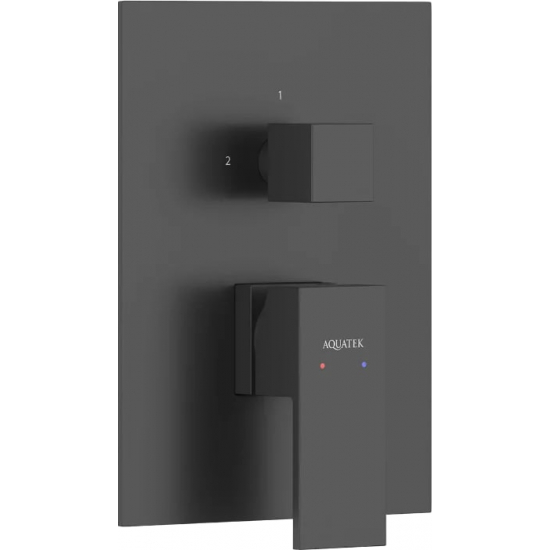 Встраиваемый смеситель для душа и ванны AQUATEK Либра AQ1646MB С ВНУТРЕННЕЙ ЧАСТЬЮ, матовый чёрный