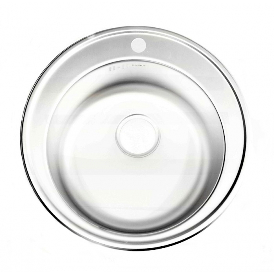Мойка для кухни врезная FABIA 510D (Ø 51 толщ 0,6) эконом круглая декор