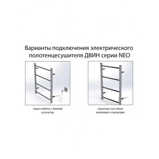 Полотенцесушитель электрический ДВИН Z plaza neo 80x50 чёрный матовый