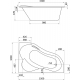 Акриловая ванна SANTEK Ибица 1.WH11.2.035 R без опоры 150x100 см, угловая, асимметричная
