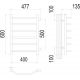 Полотенцесушитель водяной TERMINUS Виктория П6 400x600 с боковым подключением 500