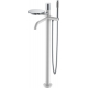 Смеситель для ванны напольный BOHEME Stick 129-WCR white diamond chrome