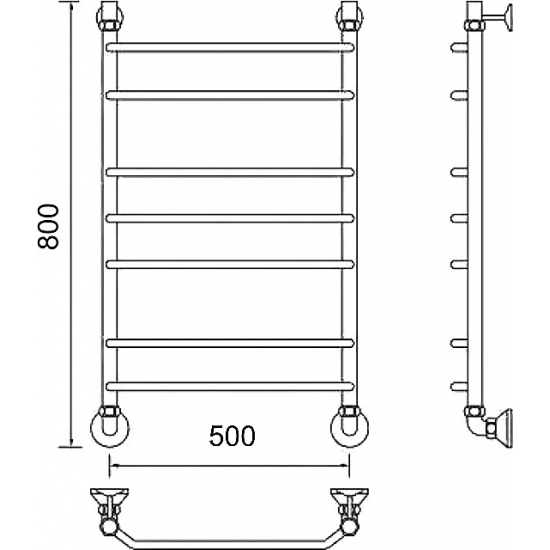 Полотенцесушитель водяной МАРГРОИД Вид 7 07-8050-000, 80x50