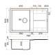 Мойка для кухни OMOIKIRI Sumi 79A чаша+крыло 790х500 мм керамика, leningrad grey