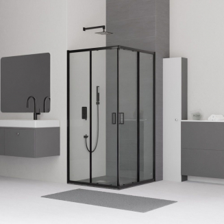 Душевой уголок RGW Classic CL-34B 80x80 стекло прозрачное, профиль чёрный