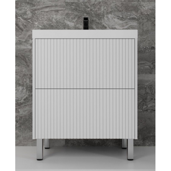 Тумба с раковиной STYLE LINE Стокгольм 70 рифленый софт напольная, раковина Andrea Classic 70