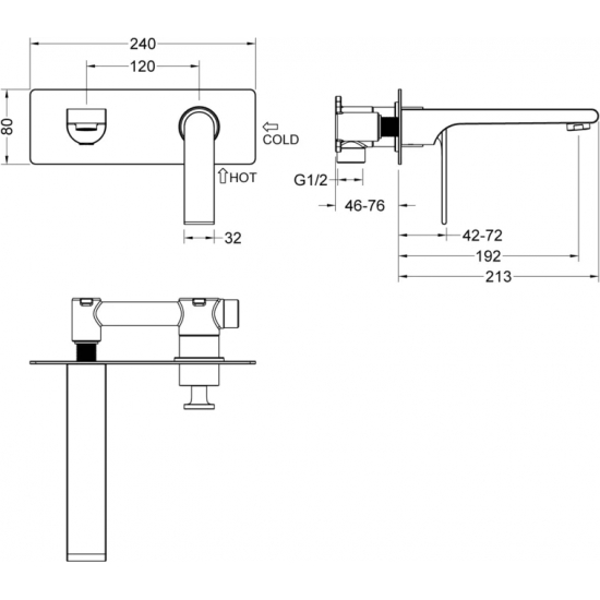 Смеситель для раковины TIMO Anni 2771/03SM С ВНУТРЕННЕЙ ЧАСТЬЮ чёрный