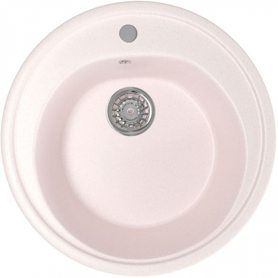 Мойка для кухни керамогранит MIXLINE GM11 круглая светло-розовая 311 500мм глуб чаши 180