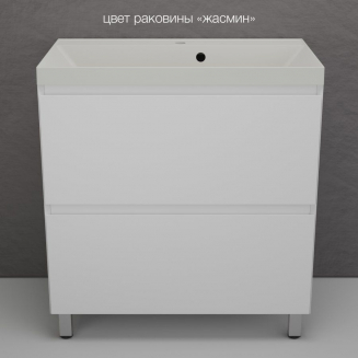 Тумба с раковиной STYLE LINE Манхэттен 80 Plus белый, раковина Asti 80 жасмин