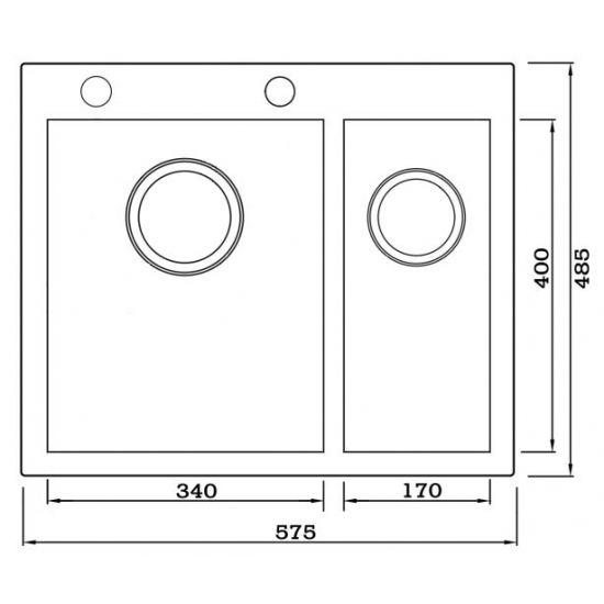 Мойка для кухни врезная SEAMAN Eco Marino SMV-Z-575DR двухчашевая, вентиль-автомат