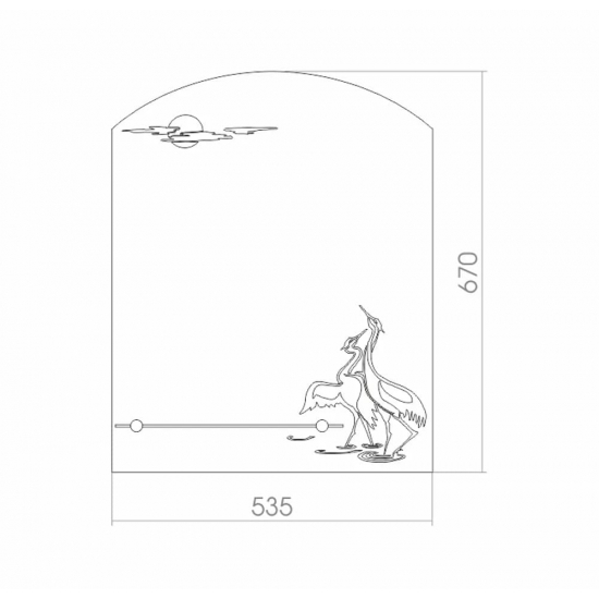 Зеркало MIXLINE Танец 535x670 полка, пескоструйный рисунок