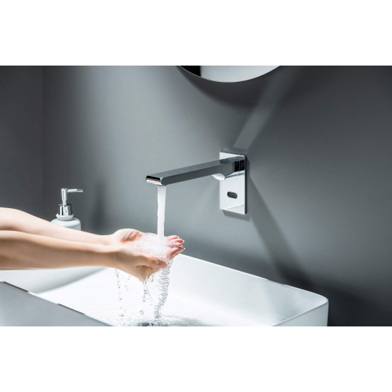 Смеситель для раковины AQUATEK Лира AQ5413CR электронный встраиваемый настенный, хром