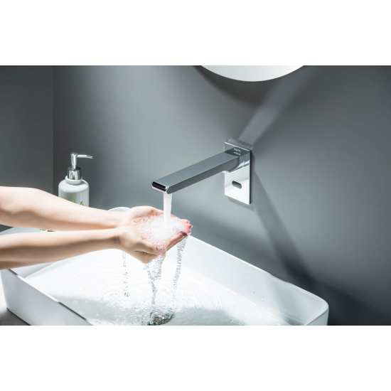 Смеситель для раковины AQUATEK Лира AQ5413CR электронный встраиваемый настенный, хром