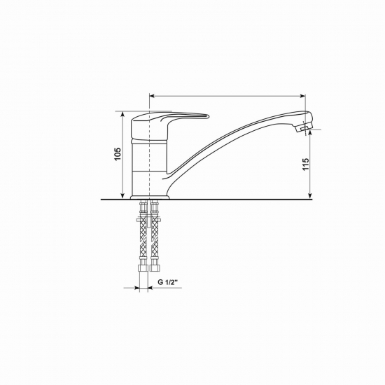 Смеситель для кухни MIXLINE ML-GS03 (343), антрацит