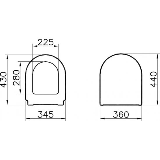 Сиденье для унитаза VITRA Zentrum 94-003-001 петли хром