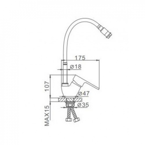 Смеситель для кухни с гибким изливом FRAP F4330-4 бронза