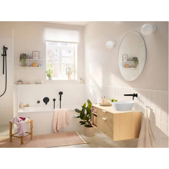 Встраиваемый смеситель для душа и ванны HANSGROHE Rebris S 72466670 чёрный матовый