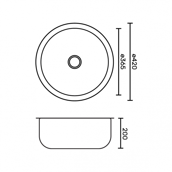 Мойка для кухни врезная FABIA 4203 (Ø 42 толщ 3 мм) круглая