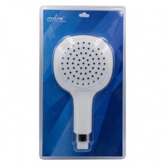 Лейка для душа MIXLINE ML1042 белый/хром 1 режим, в блистере