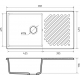 Мойка для кухни GRANFEST Quarz(ECO) ZL-53 чаша+крыло 851х479 мм кварцевая, чёрный