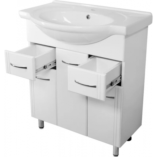 Тумба с раковиной STYLE LINE Эко Стандарт №26 70 белая, раковина Байкал 75