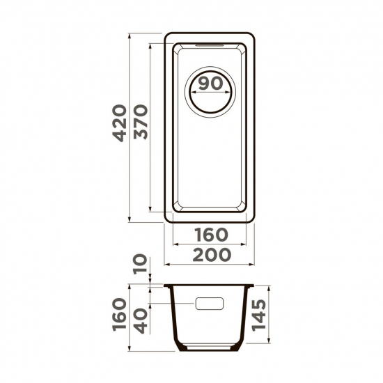 Мойка для кухни OMOIKIRI Kata 20-U 200х420 мм, пастила