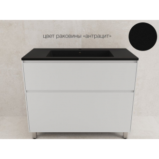 Тумба с раковиной STYLE LINE Лима 100 Plus, раковина Line 100 антрацит