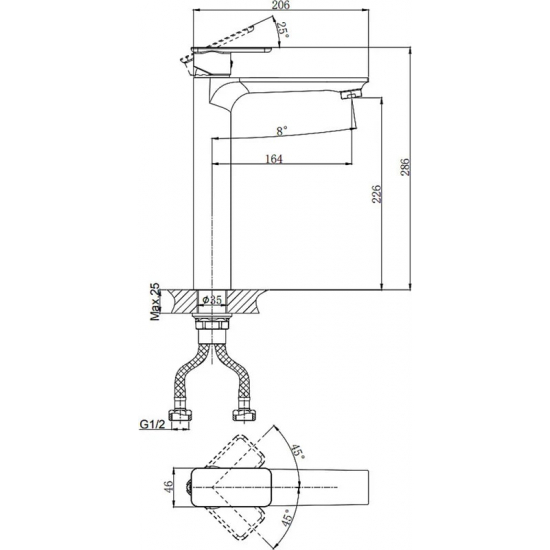 Смеситель для раковины RUSH Bruny BR4335-11 хром