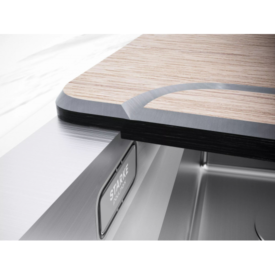 Мойка для кухни PAULMARK Next-Pro 54 UNI 540х450x1,2 мм, с ролл-матом, золото