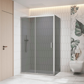 Душевой уголок RGW Classic CL-133 140x80 стекло тонированное, профиль хром