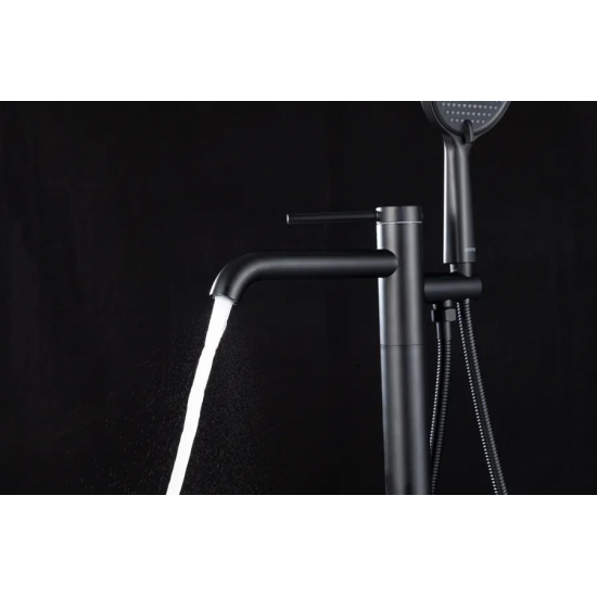 Смеситель для ванны напольный GAPPO G06-6 G3006-6 чёрный