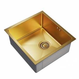Мойка для кухни врезная подстольная MIXLINE PRO 45Х42 (3,0) с сифоном золото