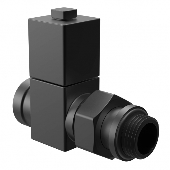 Набор дизайн-вентилей ROYAL THERMO CUBE прямой 1/2" (чёрный)