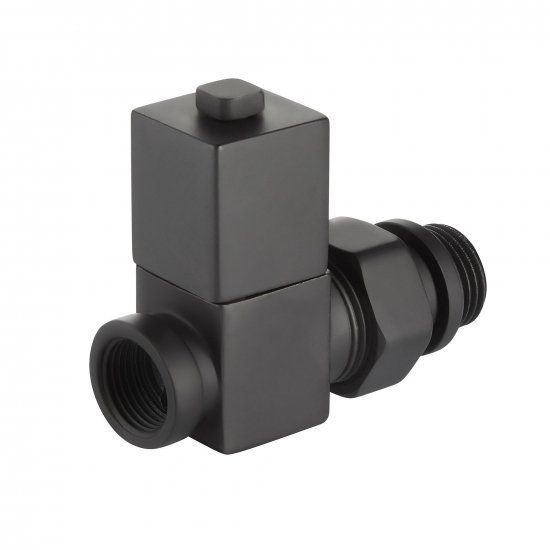 Набор дизайн-вентилей ROYAL THERMO CUBE прямой 1/2" (чёрный)