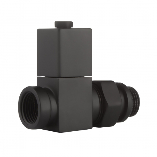 Набор дизайн-вентилей ROYAL THERMO CUBE прямой 1/2" (чёрный)