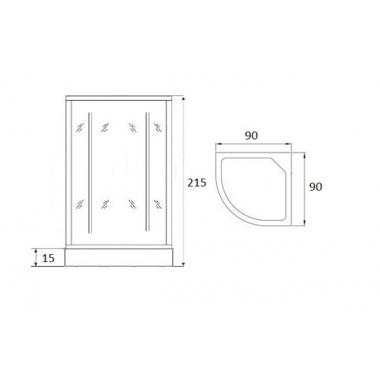 Душевая кабина LORANTO CS-900 SK G 90x90x215