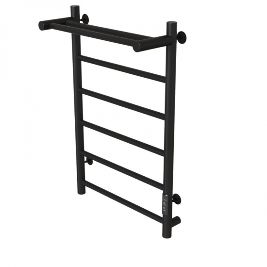 Полотенцесушитель электрический MIXLINE Vega 80x50 318 Вт, полка, чёрный