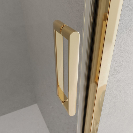 Душевая дверь в нишу BelBagno LUCE-BF-1-120-C-ORO стекло прозрачное, профиль золото