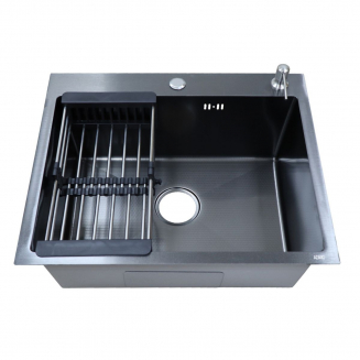Мойка для кухни AZARIO Nicole AZB5050H 500х500x3 мм, нержавеющая сталь, чёрный ДЕКОР