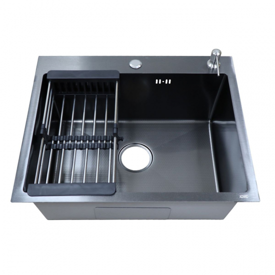 Мойка для кухни AZARIO Nicole AZB5050H 500х500x3 мм, нержавеющая сталь, чёрный ДЕКОР