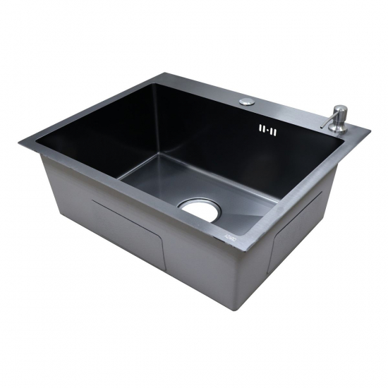 Мойка для кухни AZARIO Nicole AZB5050H 500х500x3 мм, нержавеющая сталь, чёрный ДЕКОР